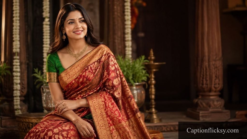 caption for saree